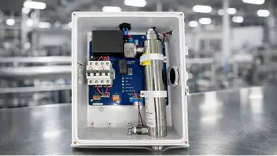 Industrial electrical monitoring enclosure with internal control components