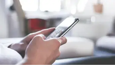 Person using smartphone for remote monitoring and mobile control