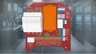 Industrial PCB monitoring module with electrical components